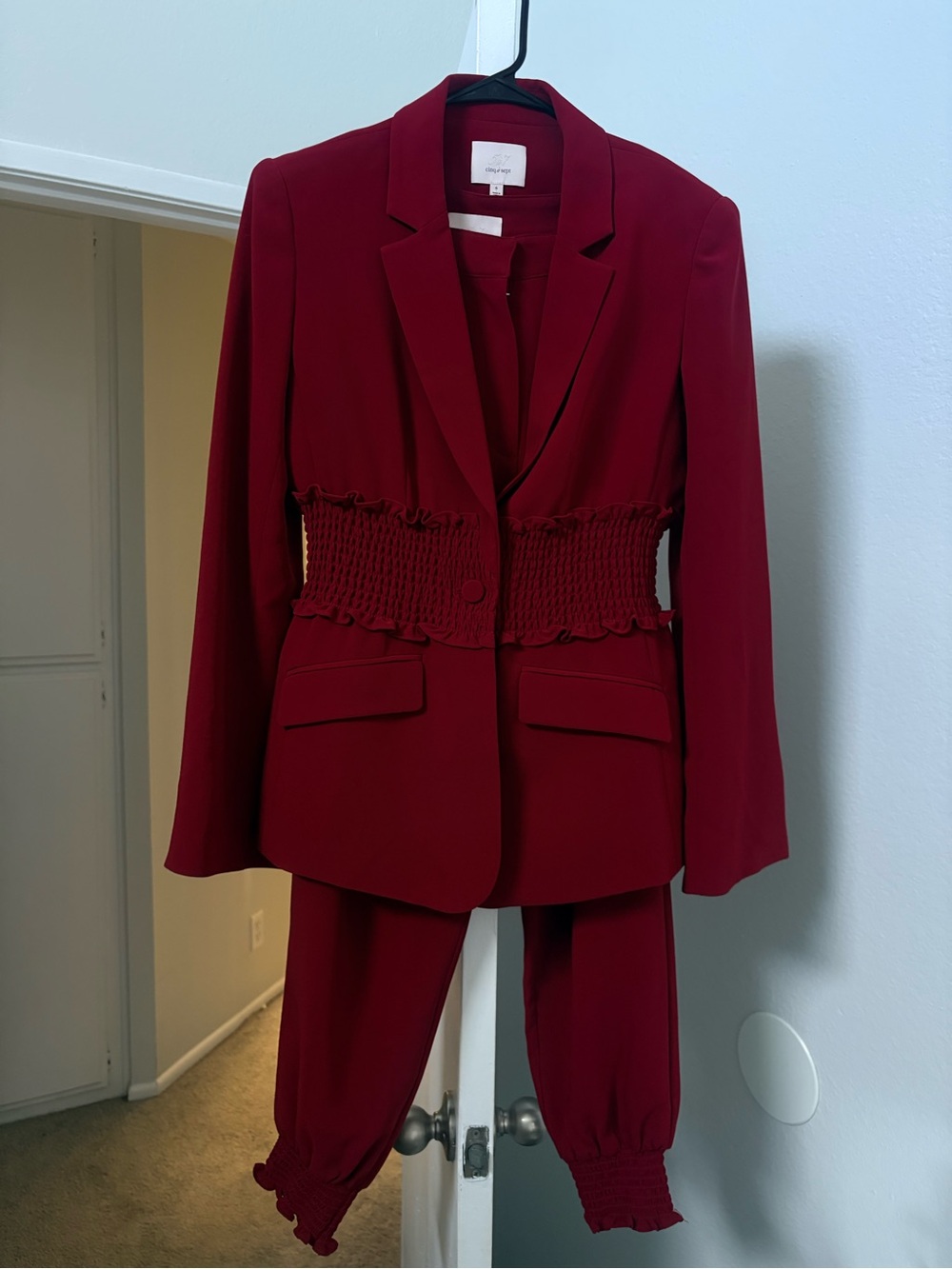 NWOT Cinq a Sept Set Women's Tailored Jacket with Smocked Waist
